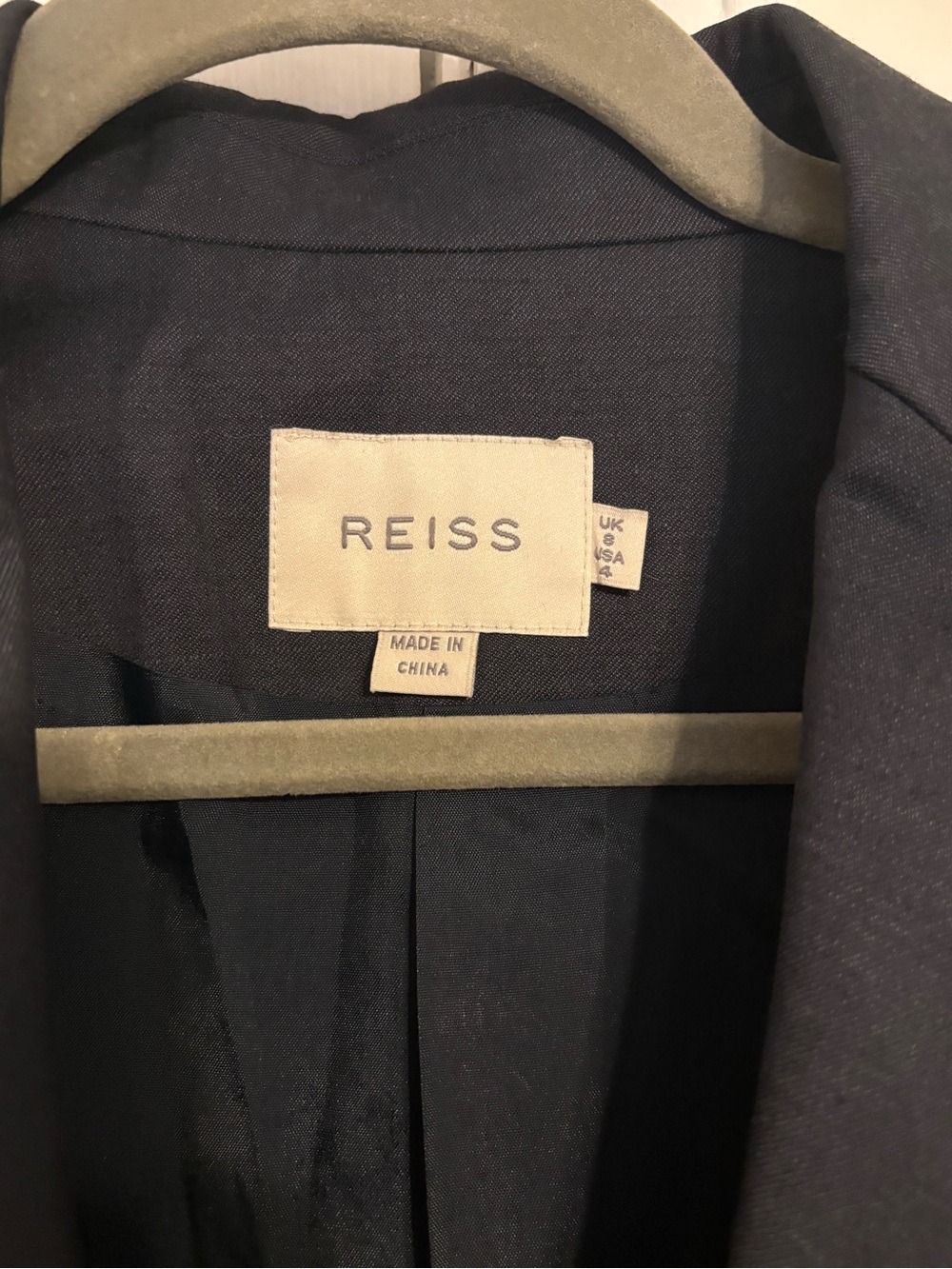 REISS Tailored Double Breasted Blazer Navy US 4 Designer Workwear